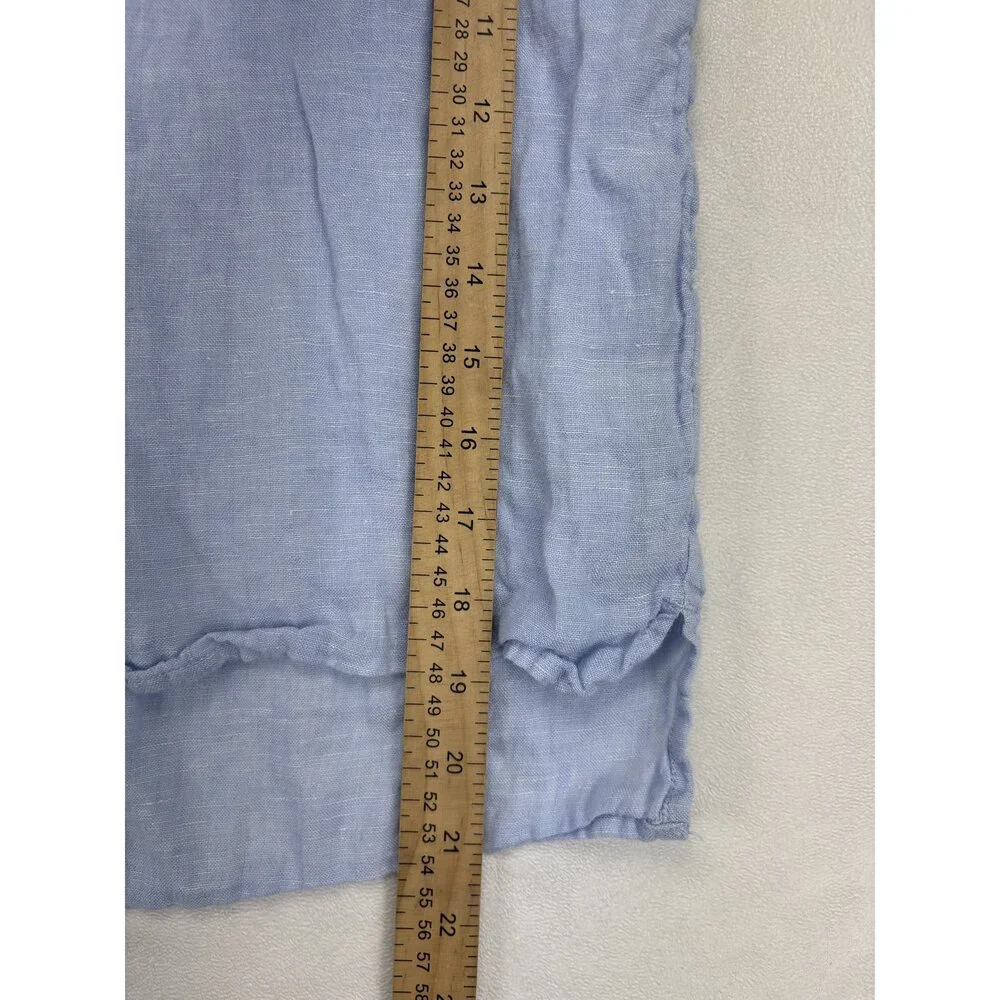Rachel Roy 100% Linen Button-Down Shirt Short‎ Sleeve S